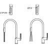 Смеситель для кухни GRANULA 8172 базальт с выдвижным изливом 8172 BAZALT